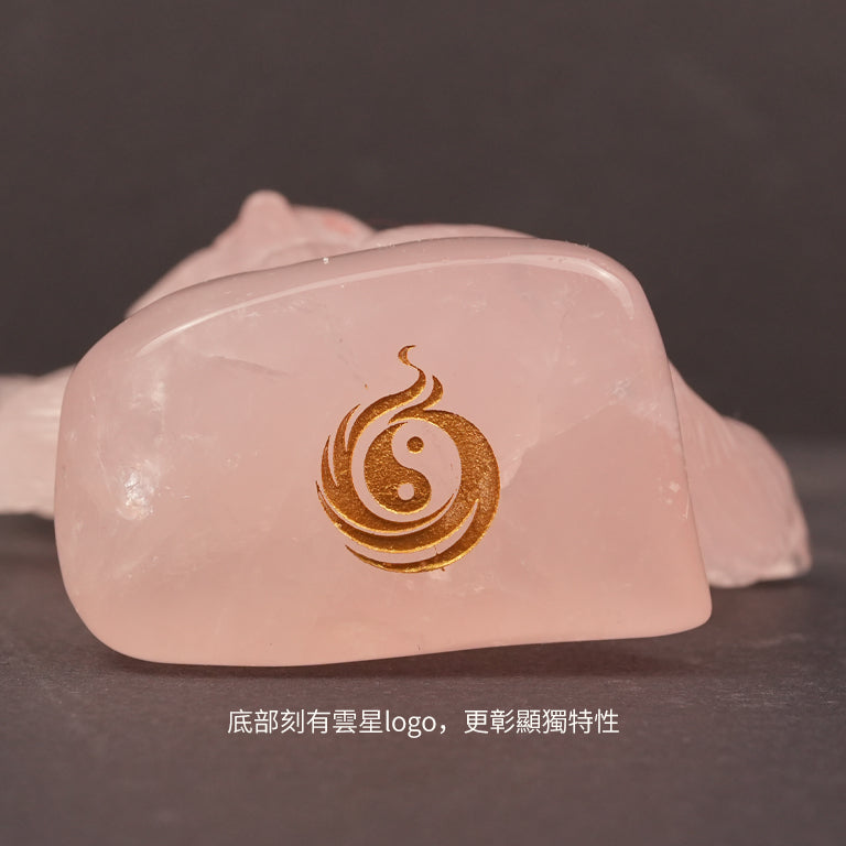 粉水晶九尾狐仙風水擺件