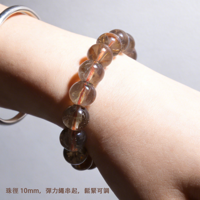 天然金髮晶手串 - 旺財運 (10mm)