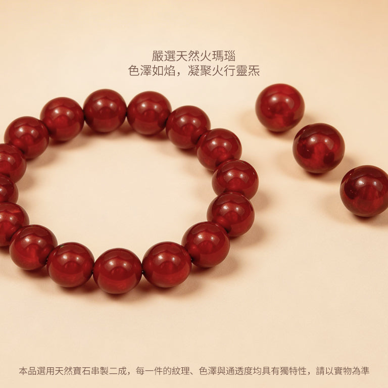 天然火瑪瑙手串 (12mm)